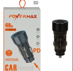 شارژر فندکی PD و فست دو پورت Power Max مدل PM-012 48W