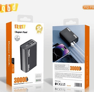 پاوربانک PD و فست شارژ pqbd 30000mAh مدل PQ-PB03 22.5W