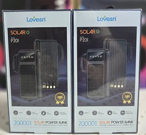 پاوربانک خورشیدی LOVESN مدل P201 ظرفیت ۲۰۰۰۰