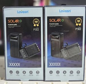 پاوربانک خورشیدی LOVESN مدل P302 ظرفیت ۳۰ هزار